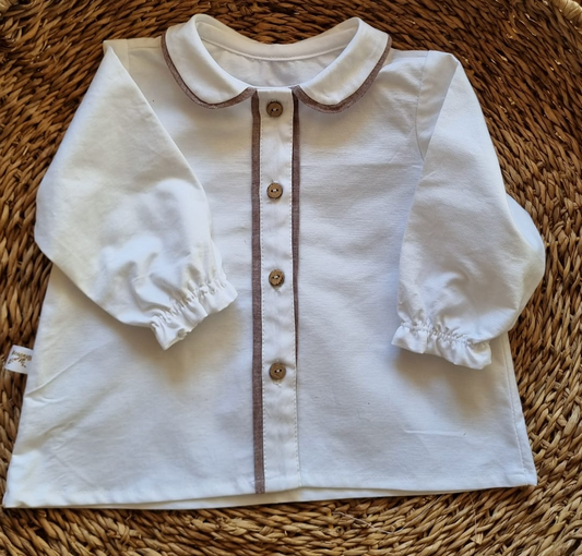 Blusa Josefa Blanca Vivo Café