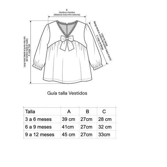 Vestido muselina blanca manga larga