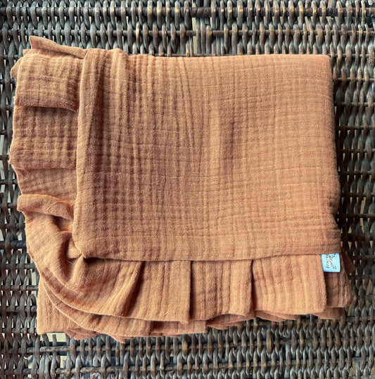 Manta Sofía terracota