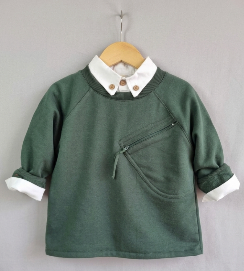 Polerón Niño Afranelado con Bolsillo.      $17.990