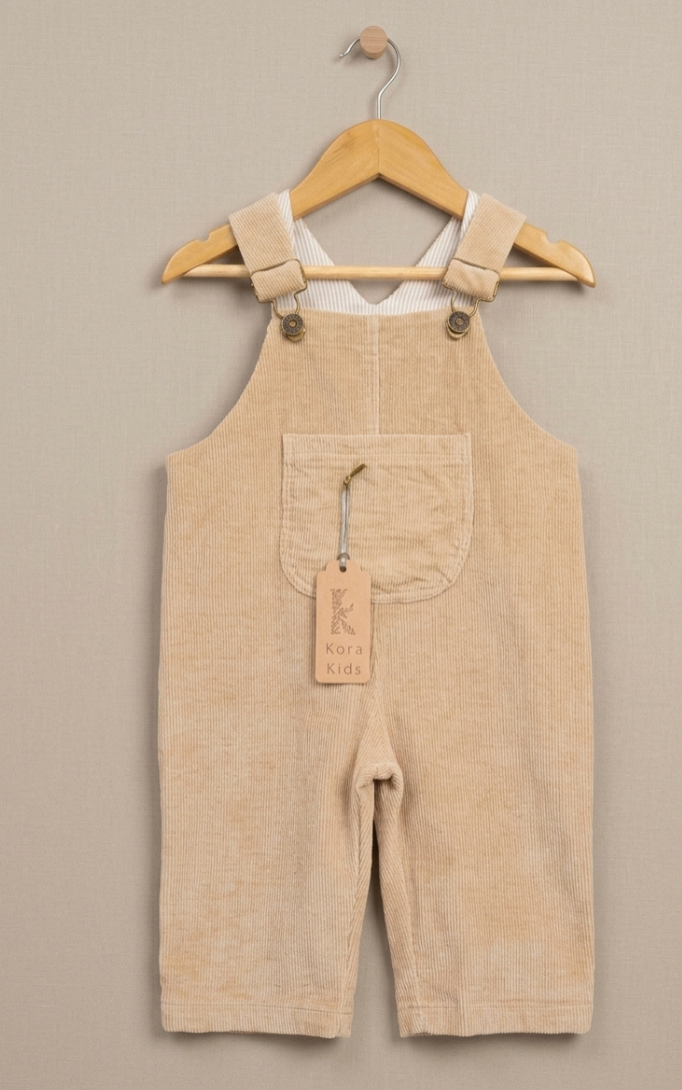 Jardinera Cotelé Beige — Algodón Unisex 6 a 24 meses | Kora Kids