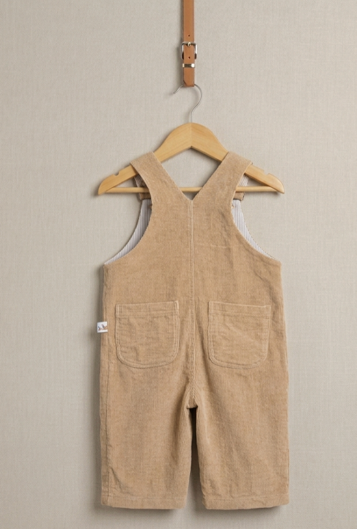 Jardinera Cotelé Beige — Algodón Unisex 6 a 24 meses | Kora Kids