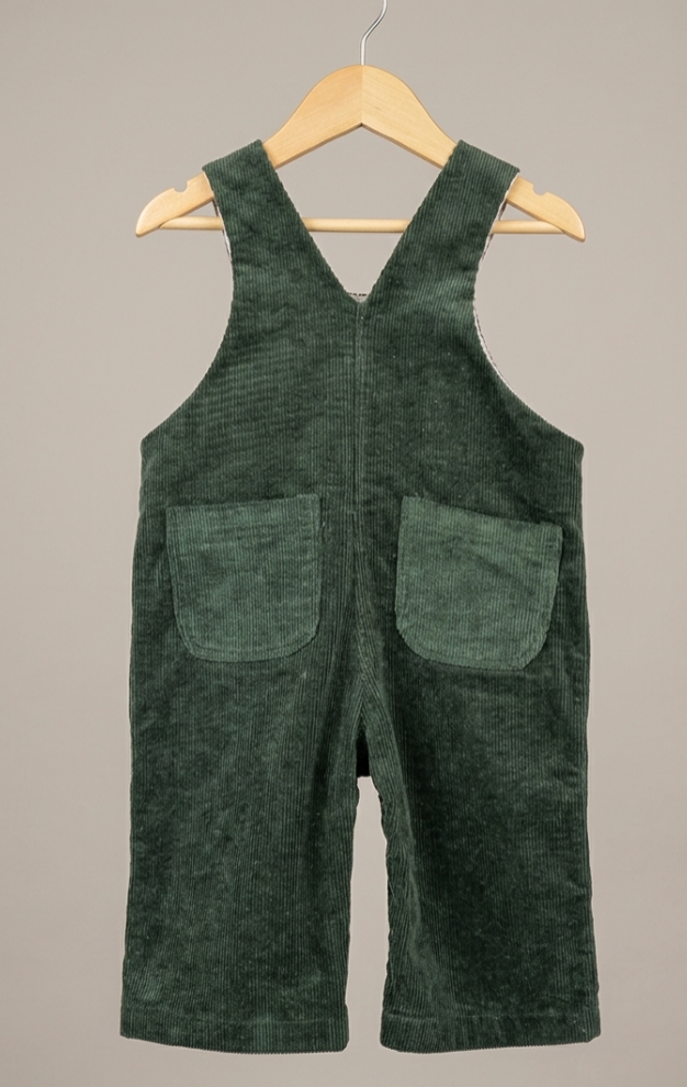 Jardinera Cotelé Verde — Algodón Unisex 6 a 24 meses | Kora Kids