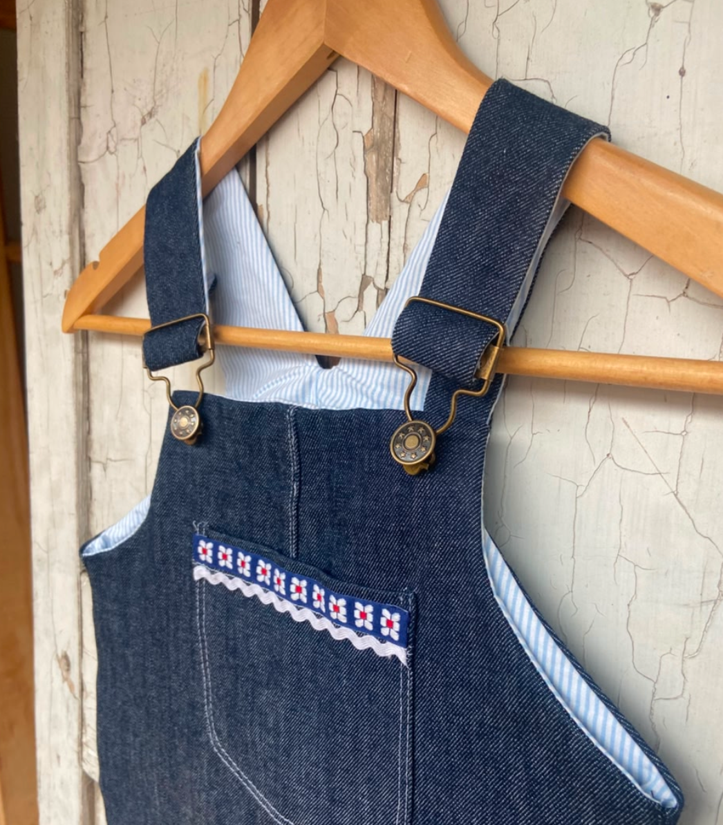 Jardinera Jeans / Aplicación de Cinta