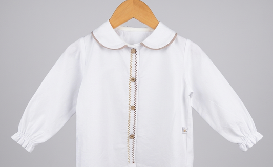 Blusa Josefa Blanca Bordada