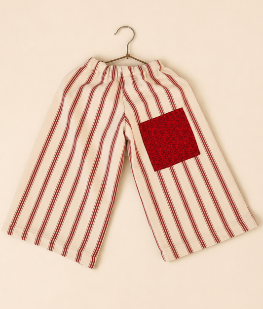 Pantalón Parche Rayas Rojas