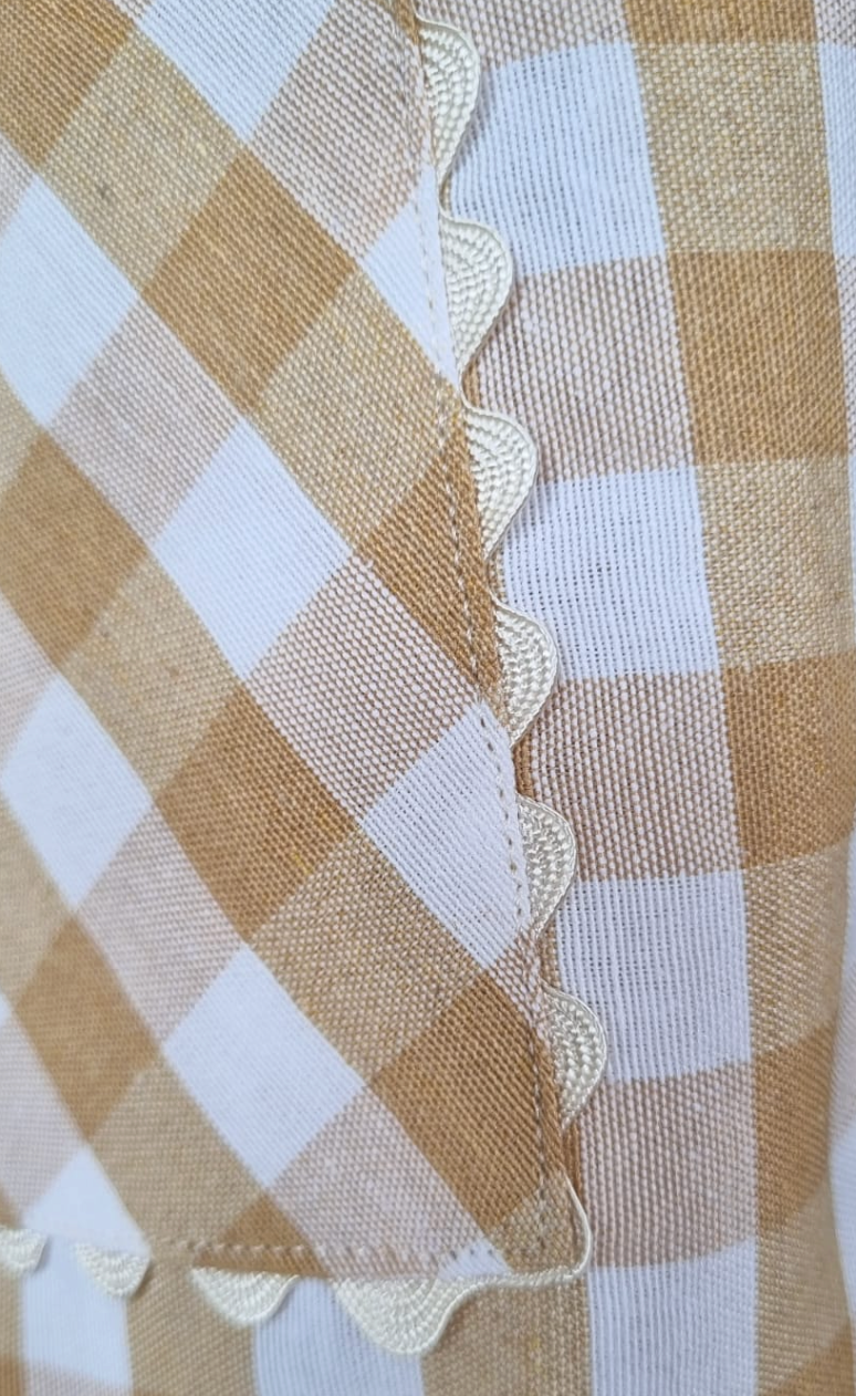 Pantalón Ancho Cuadros  ZigZag/ Blanco