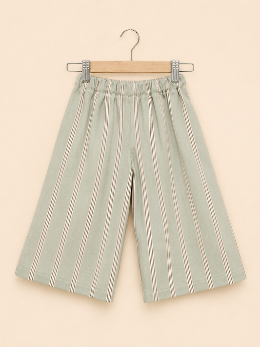 Pantalón Parche Rayas Verde / Chocolate