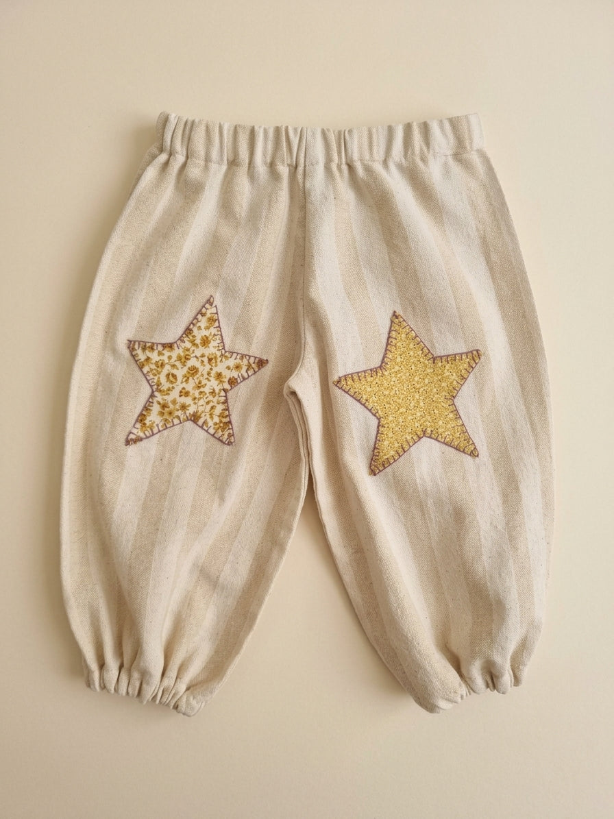 Pantalón Bombacho PLAYA, Estrellas Mostaza