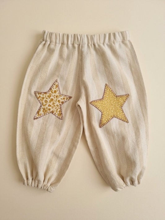 Pantalón Bombacho PLAYA, Estrellas Mostaza