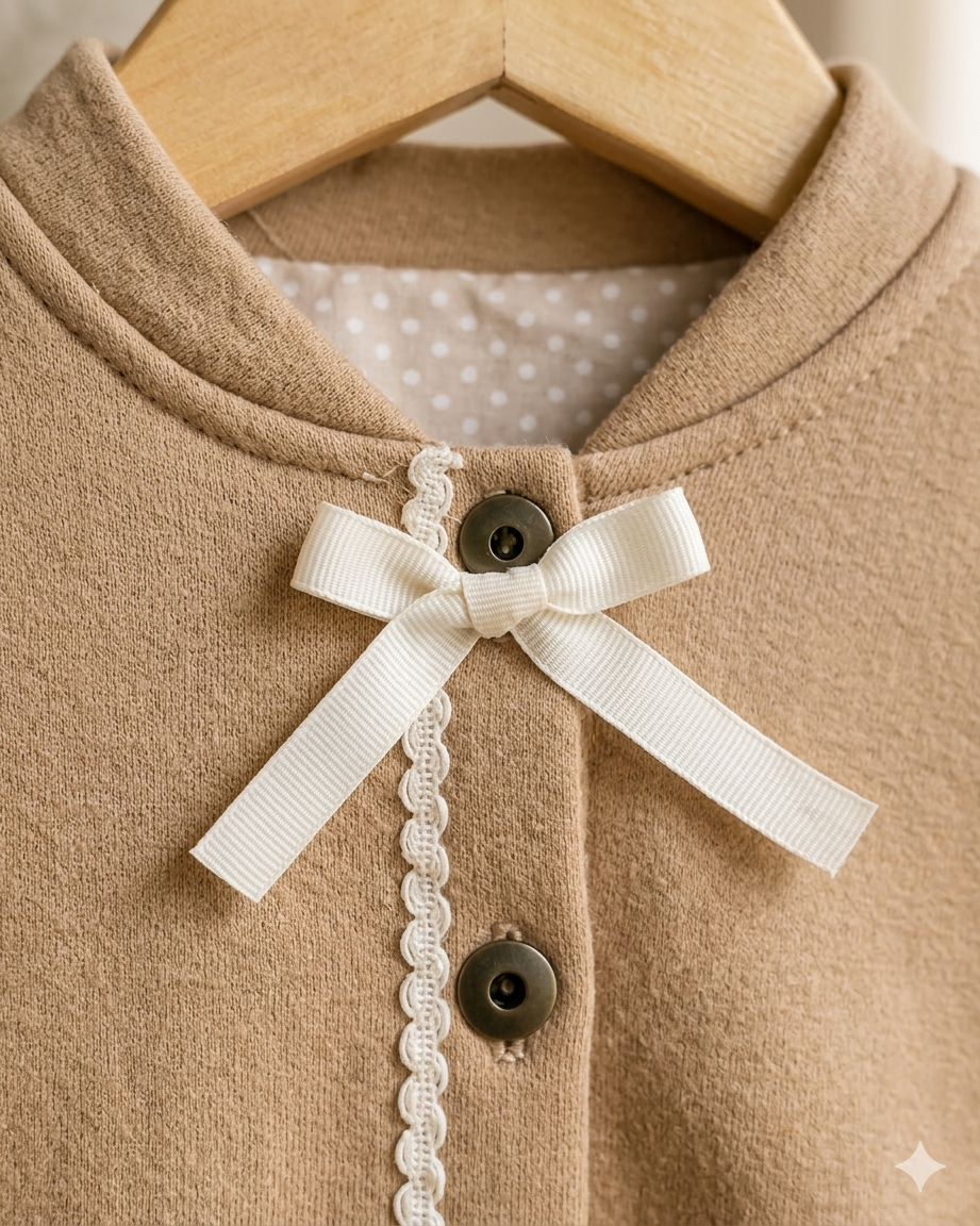 Polerón Niña Botones Beige