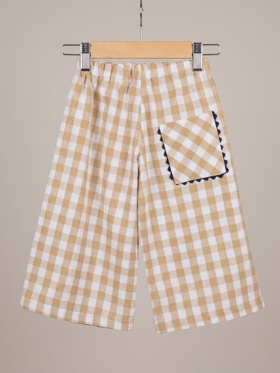 Pantalón Ancho Cuadros ZIGZAG/ Azul