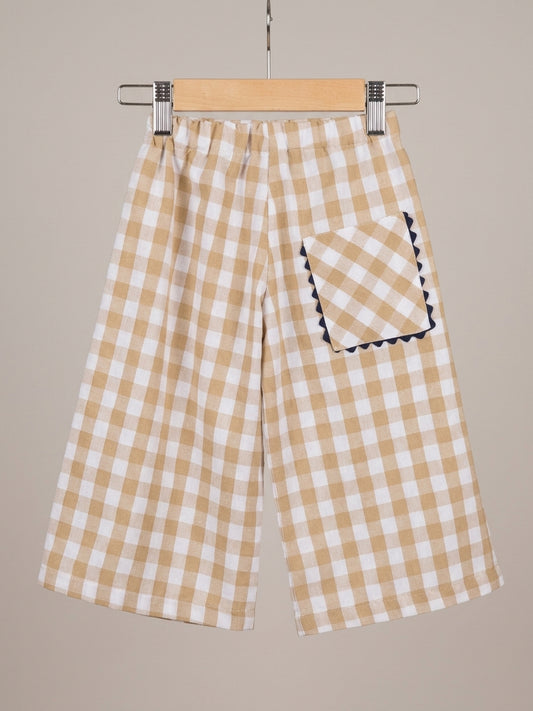 Pantalón Ancho Cuadros ZIGZAG/ Azul