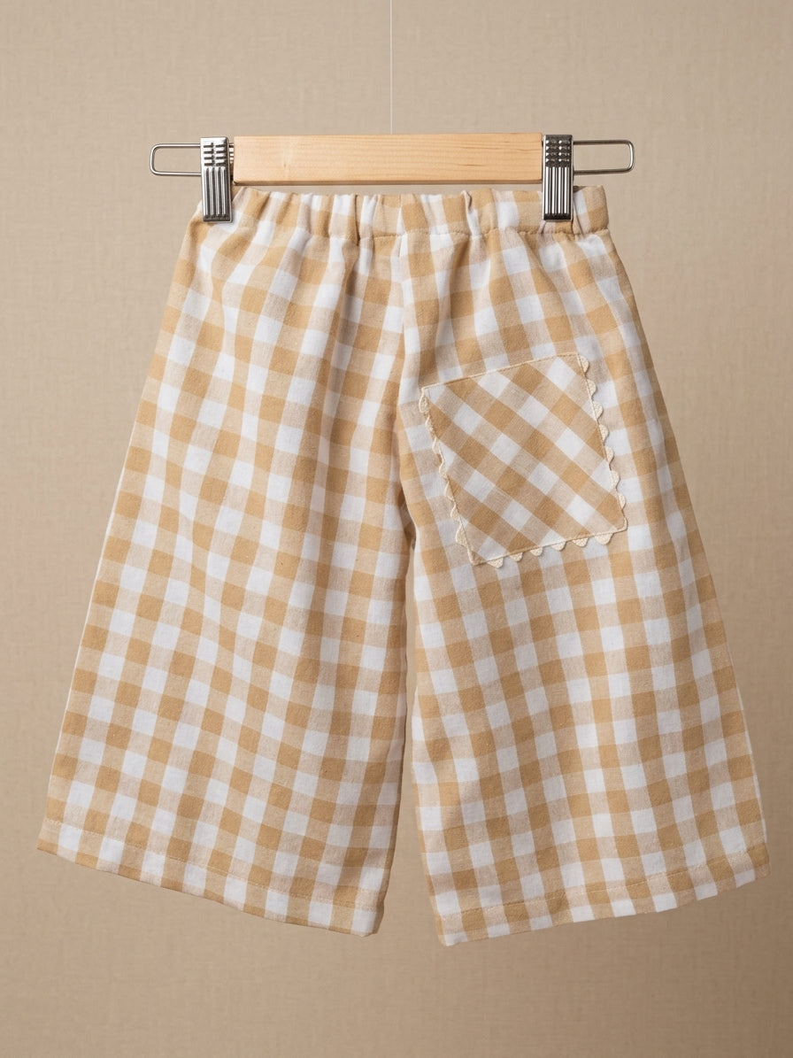 Pantalón Ancho Cuadros  ZigZag/ Blanco