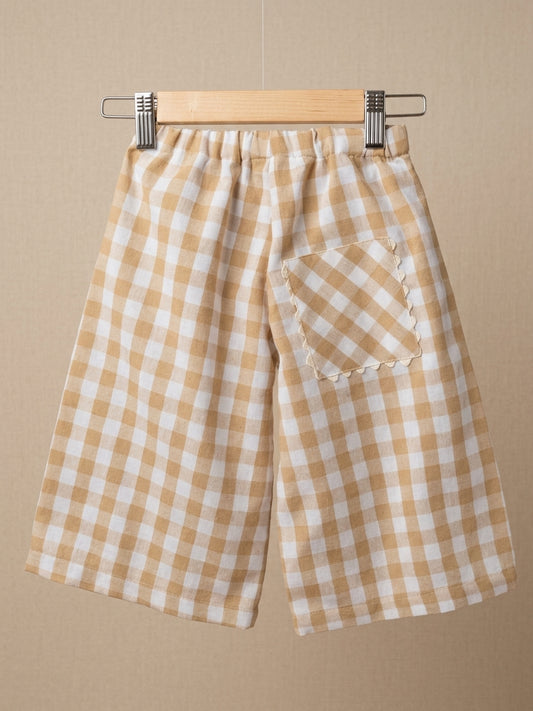 Pantalón Ancho Cuadros  ZigZag/ Blanco