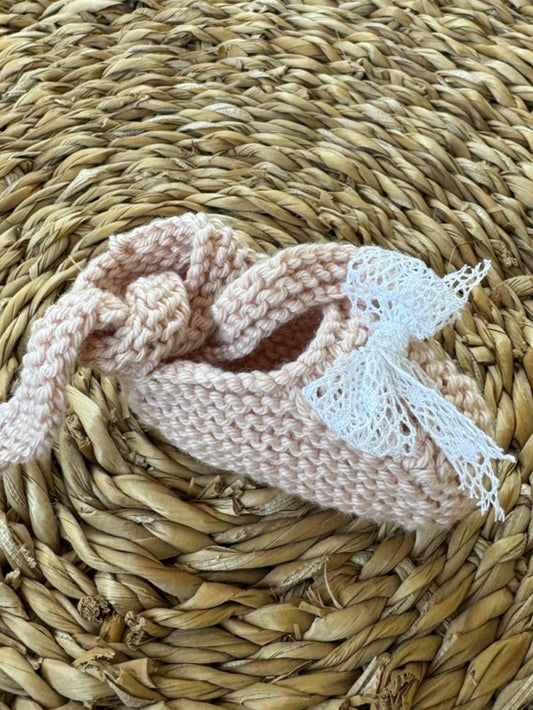 Patuco rosa cinta bolillo