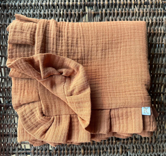 Manta Sofía terracota