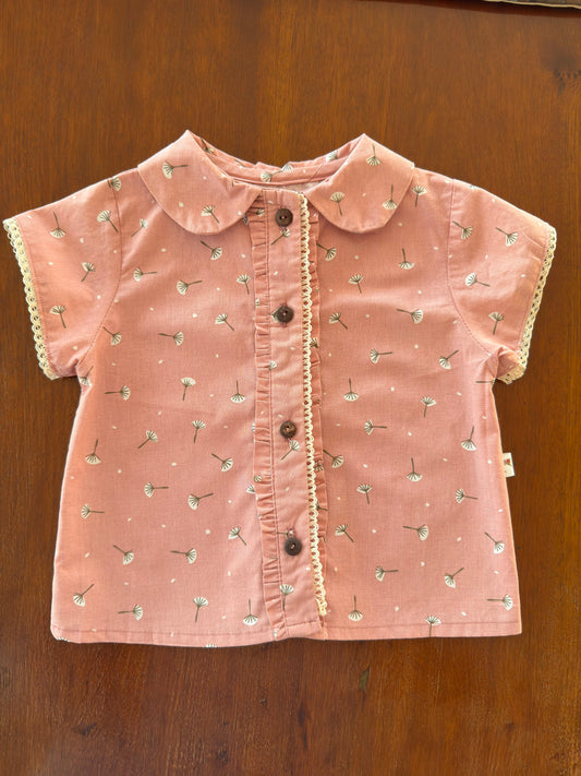 Blusa Niña Manga Corta Rosada