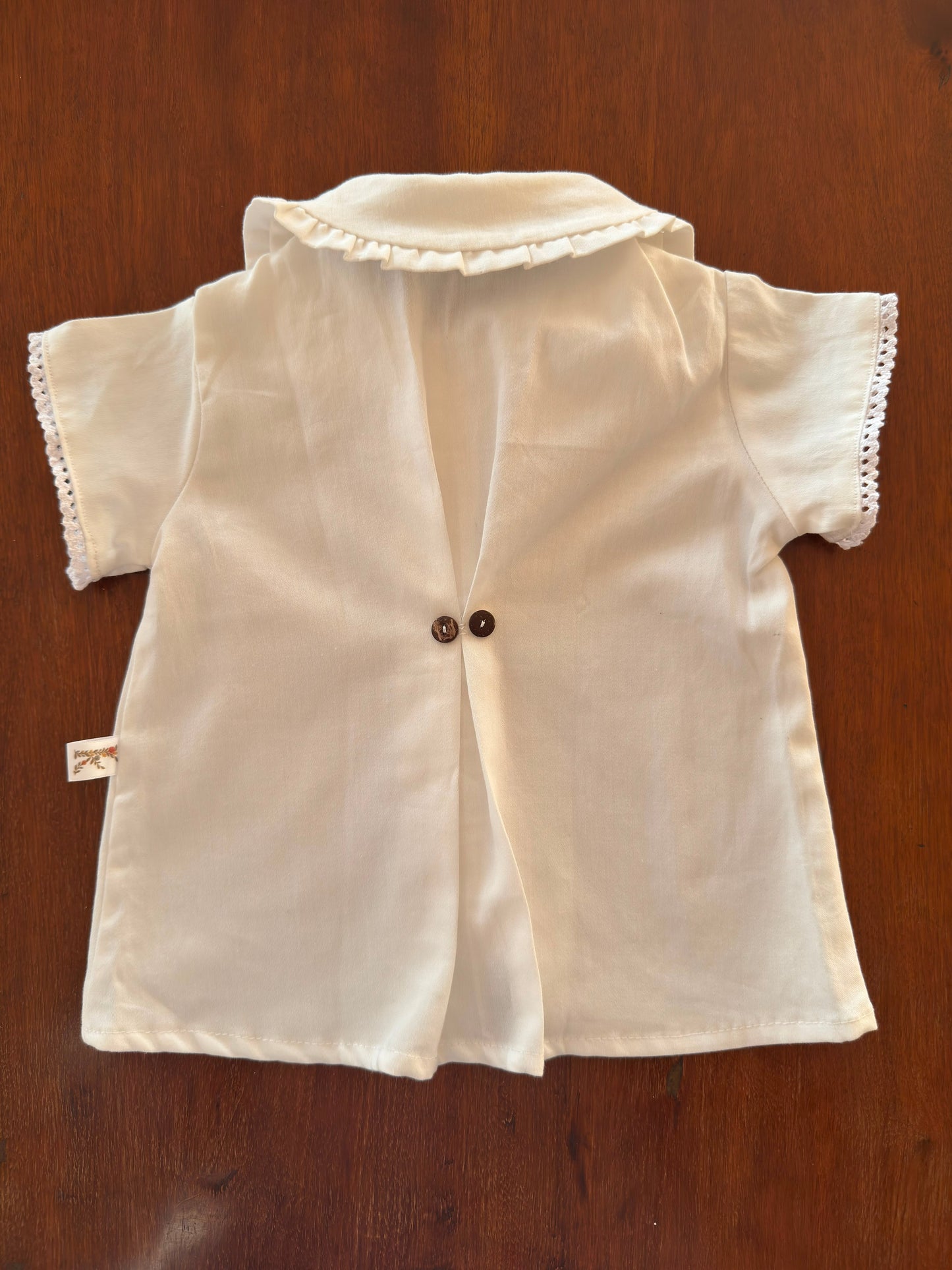 Blusa Niña Manga Corta Blanca