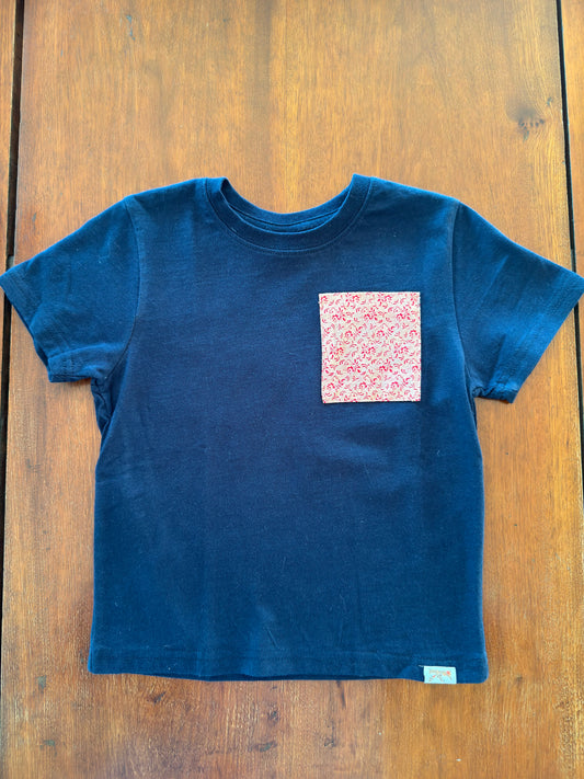 Polera Básica Azul Parche