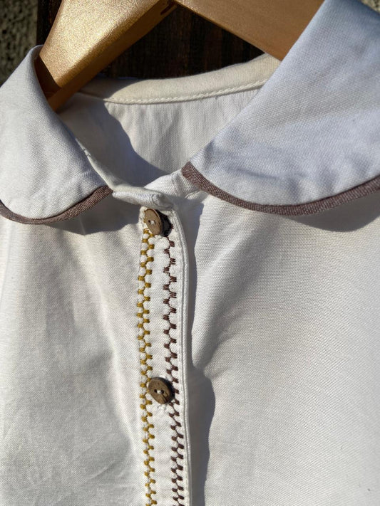 Blusa Josefa Blanca Bordada
