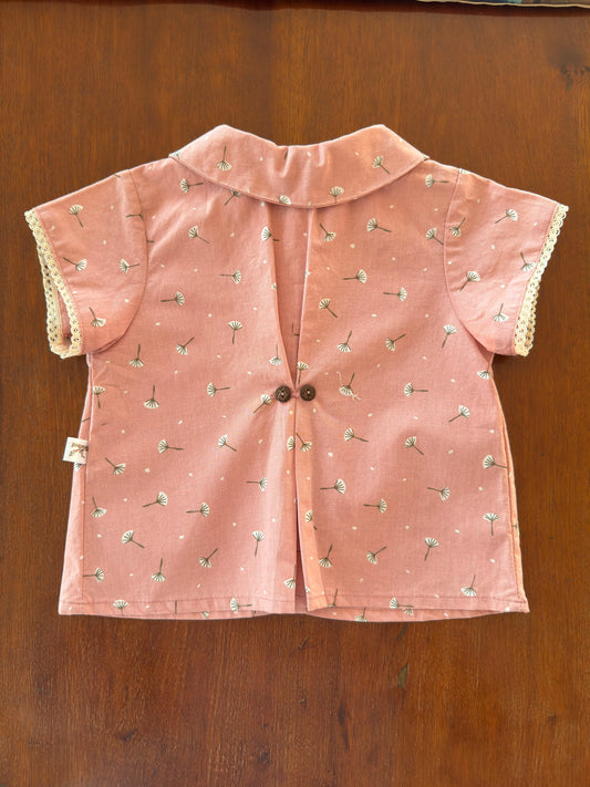 Blusa Niña Manga Corta Rosada