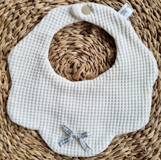 Babero Emilia blanco cinta vichy